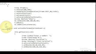 Java  Swing class JDialog  add ActionListener  find factorial CodeLearning [upl. by Epillihp]