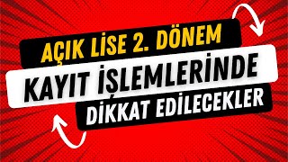 Açık Lise Geçiş Tarihleri  Yeni Kayıt ve Kayıt yenileme [upl. by Faria]