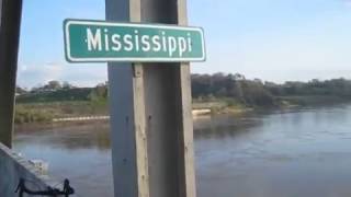 Bike Across USA Day 38 Mississippi River the Bridge at Natchez MS amp Vidalia LA [upl. by Gnouhk672]