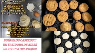 BUÑUELOS CASEROS HECHOS EN FREIDORA DE AIRE [upl. by Ymerrej]