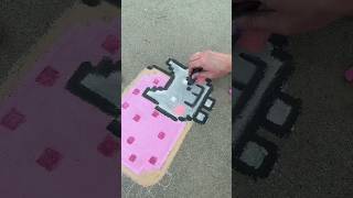 Chalking Nyan Cat 🐱 pixel chalk art [upl. by Furie]