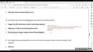 German A1 Compulsory Letter Writing Easy Practice [upl. by Yadnus]