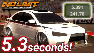 53 Seconds Evo X Tune Fastest Street Car In No Limit Drag Racing 20  Version 203 [upl. by Kciredor97]