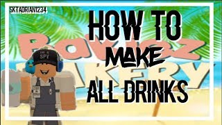 How to make all drinks  At Bakiez Bakery  ROBLOX [upl. by Eylloh68]