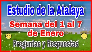 ✅ Estudio de la Atalaya de esta semana del 1 al 7 de eneroJehová Adoración en su Templo Espiritual [upl. by Nehtiek315]