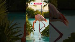 Elegant Flamingo in the Lagoon 🦩  wildlife Footage animals cat dogs viralvideo animalphotos [upl. by Efthim]