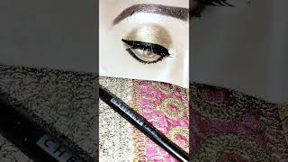 Golden eye makeup tutorialeye makeup for dummyviralvedio [upl. by Ybhsa]