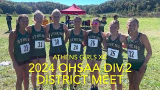 Athens Bulldogs XC Girls 2024 OHSAA Div 2 Districts [upl. by Ajnotal633]