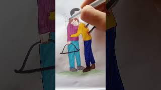 lovable one hurt you most art drawing motivation emotional love colour shorts [upl. by Zachary]