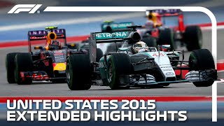 Rosberg And Hamiltons Epic Title Decider  2015 United States Grand Prix  Extended Highlights [upl. by Burck698]