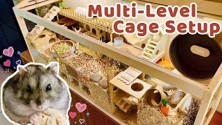 Setting Up a MultiLevel Hamster Cage  一米二倉鼠籠造景  三層小洋房 [upl. by Hewie]