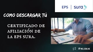 APRENDE como descargar certificado de Afiliación EPS SURA [upl. by Valaree]