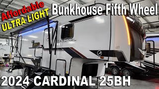 Their Smallest Bunkhouse Yet 2024 Cardinal 25BH Fifth Wheel by Forestriver at Couchs RV Nation [upl. by Fleischer384]