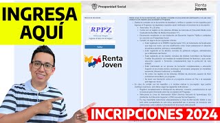 Renta Joven 2024 habilitan inscripciones INGRESAR AQUÍ y llena el formulario PASO A PASO [upl. by Arhna]