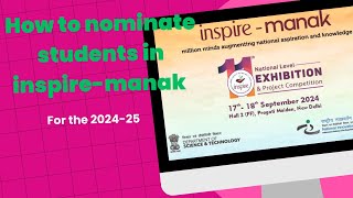 HOW TO STUDENTS NOMINATION IN INSPIRE MANAK 2024 [upl. by Inga936]