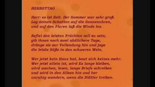 Rainer Maria Rilke  Gedicht Herbsttag ins Niederländische übersetzt Herfstdag [upl. by Hollyanne454]