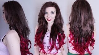 Haare BRAUN tönen mit DIRECTIONS  Dip Dye Braun Rot  Pink  TUTORIAL [upl. by Enirak]