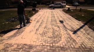 How to Compact Sand in the cracks of new Brick Pavers [upl. by Anuahsed]