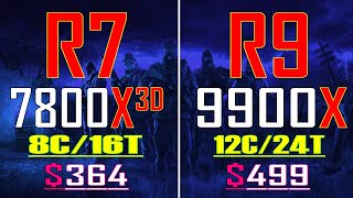 RYZEN 7 7800X3D vs RYZEN 9 9900X  PC GAMES BENCHMARK TEST [upl. by Enitsyrk]