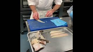 Filleting flat fishpaupiettes with fish mousse [upl. by Mullins]