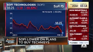 SoFi lower on plans to buy banking infrastructure firm Technisys [upl. by Herzog210]