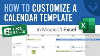 How to Customize A Calendar Template in Excel [upl. by Mohandis]