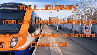 London Overground from Upminster to Romford  Full Journey [upl. by Melquist234]