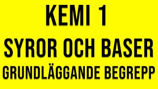 Kemi 1  Syror och baser  grundbegrepp [upl. by Levon]