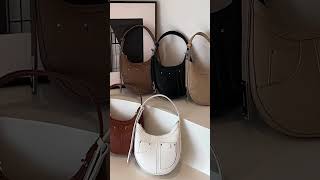 Tote Small Handbags Leather Crescent Zipper Women Short Adjustable Strap Purses [upl. by Odnavres16]