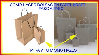 como hacer bolsas con papel KRAFT paso a paso muy fácil de hacer todo en forma manual y MUY ÚTIL [upl. by Otilesoj926]