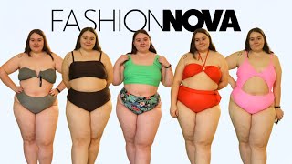 Fashion Nova Curve Swim Try On Haul  Plus Size Swimwear [upl. by Atsillak]