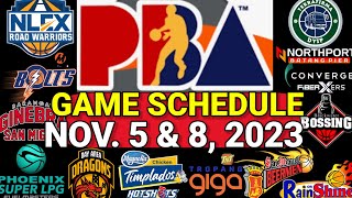 20232024 PBA Commissioners Cup Game Schedule  November 5 amp 8 2023 [upl. by Adnawyt5]