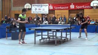 Tischtennis 2Bundesliga TV Hilpoltstein vs TTC Frickenhausen II 2013 19AHoelter vs Qiu Dang 2 [upl. by Akenihs646]