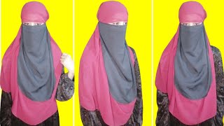 1 Minute Easy Niqab Tutorial With Chiffon Hijab  Hijab With 1 Part Niqab [upl. by Nomed328]