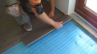 How To lay Laminate Wood Flooring Close to the Patio Door Mryoucandoityourself [upl. by Zantos]