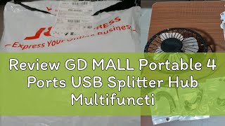 Review GD MALL Portable 4 Ports USB Splitter Hub Multifunction Charger Converter Extension Line 1m [upl. by Narah]