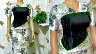 How to make a corset dress with a side basque waistline  Asymmetric waistlineBust caging  beading [upl. by Dianne]