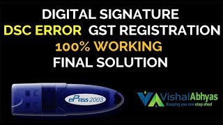 GST DSC REGISTRATION ERROR SOLUTION 100 Working and Easy [upl. by Dinny515]