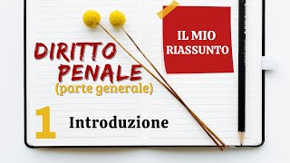 Diritto Penale parte generale  Capitolo 1 introduzione [upl. by Beore148]