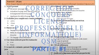 licence prof informatique QSM corrigé en informatique Concours licence professionnelle au maroc 1 [upl. by Hazrit]