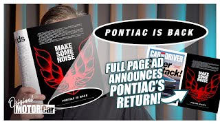 Pontiac is Back Full Page Ad in Car amp Driver Announces the Brands Return [upl. by Tarttan]