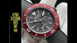 Alpina Seastrong Diver 300 Gmt Quartz AL247LGBRG4TV6 Watch  Unboxing e Review  Valjoux Relogios [upl. by Silrac]