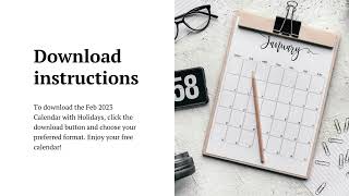 Feb 2024 Calendar with Holidays Free Download  Shareable online calendar and scheduling [upl. by Rinum448]