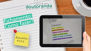 Fichamento Como fazer  Diário de uma doutoranda 111 [upl. by Magdaia]