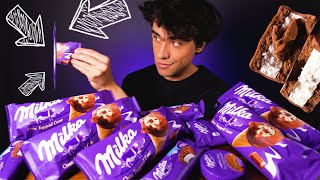 ASMR MILKA ICE CREAM FRESH CHOCOLATE MILK amp WAFER DESSERT EATING SHOW 리얼사운드 먹방  McBang ASMR [upl. by Frieda]