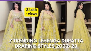 DUPATTA DRAPING STYLES FOR LEHENGA 2023STYLE DUPATTA WITH LEHNGAEASY LEHNGA DUPATTA STYLES [upl. by Abih]