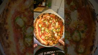 CHEESY SPICY FRESH JALAPEÑO CONFETTI PEPPERONI PIZZA ON CRISPY SOURDOUGH pizza asmr food shorts [upl. by Pinsky]