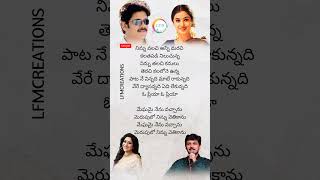 Meghamai Nenu Vachanu Lyrics  Nuvvu Vastavani  Nagarjuna amp Simran [upl. by Dadelos]