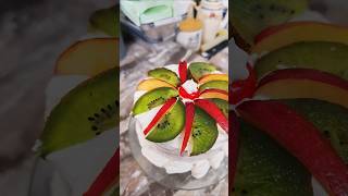 whipped cream frosting cake with apple and kiwi🥝🍎🥰😋 viral shorts Ultimate food lanka [upl. by Emilie]