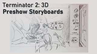 Terminator 2 3D  Original Preshow Storyboards [upl. by Htieh]